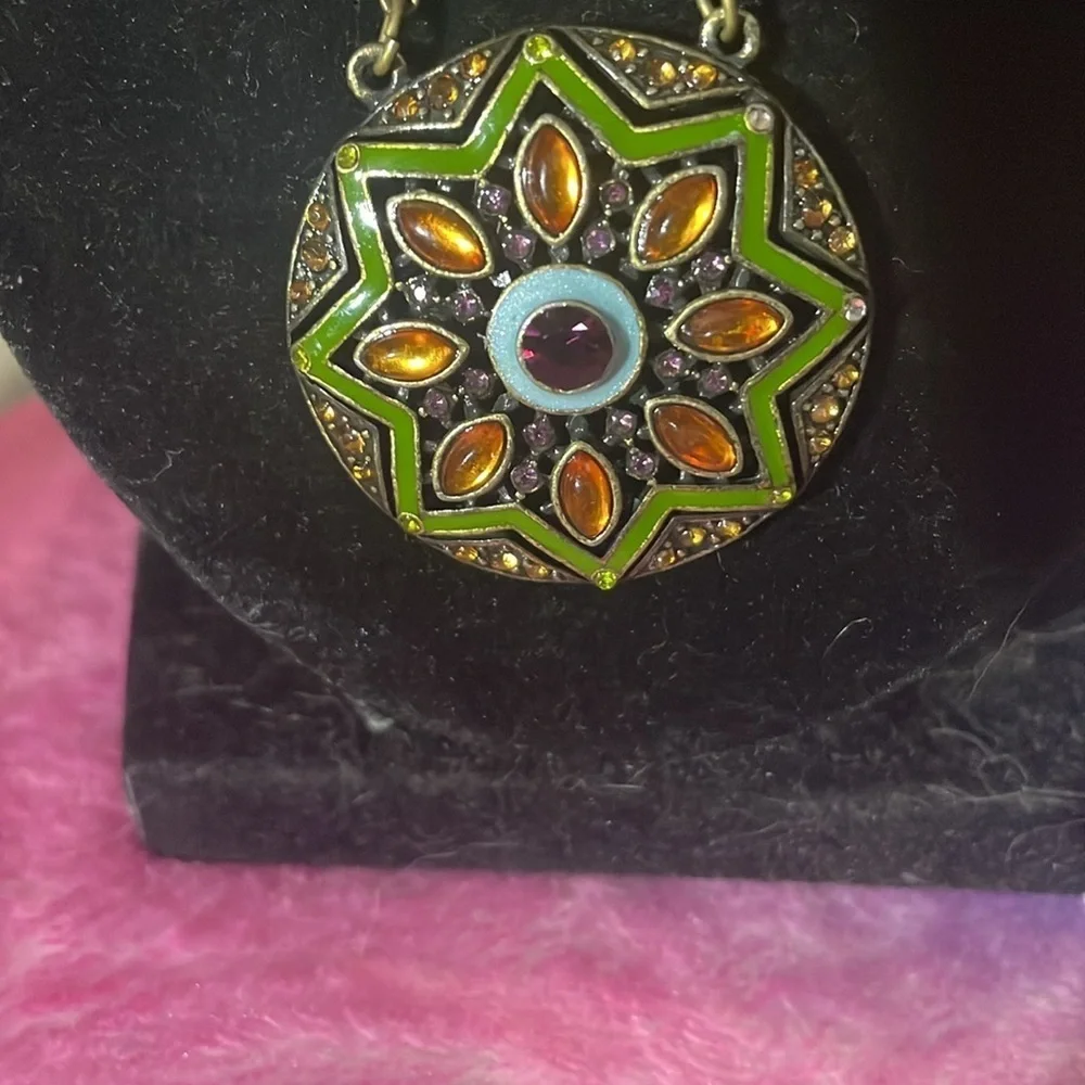 Vintage Nina Ricci Elegant Multicolor Pendant Necklace
